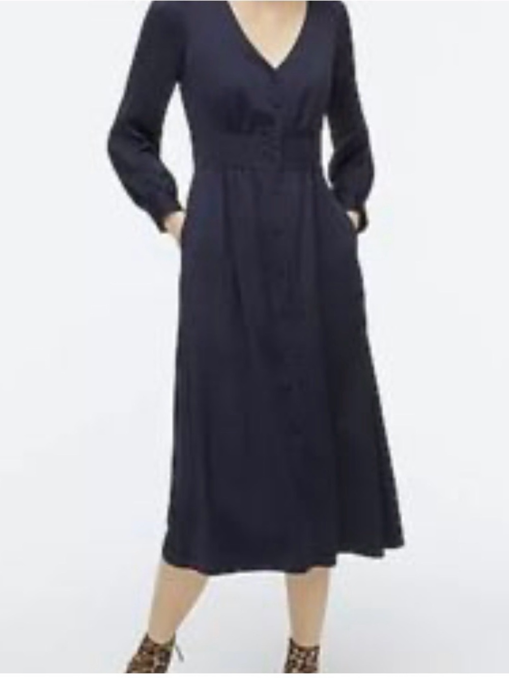 JCrew Button Front A-Line  Midi Dress - size 12